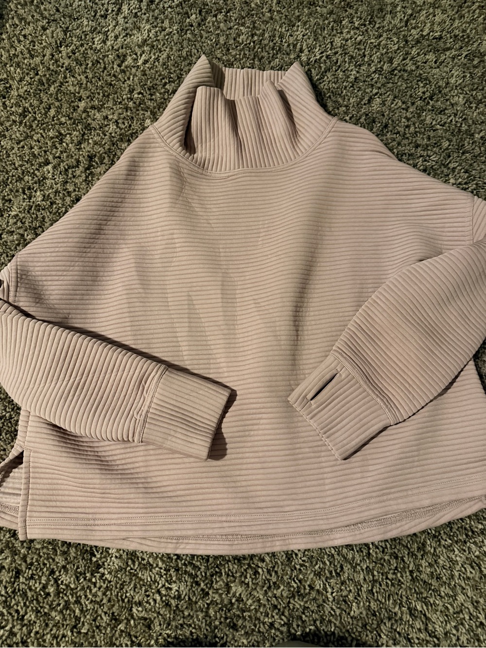 Women's Ribbed Mock Neck Sweater Top - Light purple